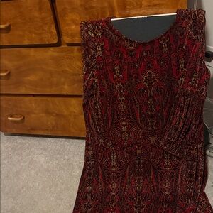 Elegant Red Velvet Dress